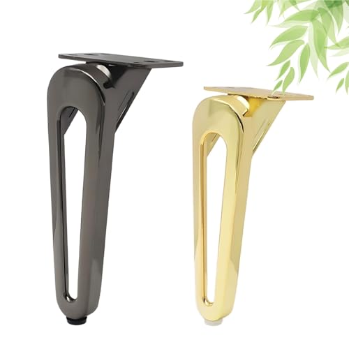 SASAS 6/7 Zoll Möbelbeine aus Metall – Robuste Sofabeine mit rutschfesten Gummipads for Heimwerker und Ersatz(Gold,18cm/7.09inch) von SASAS