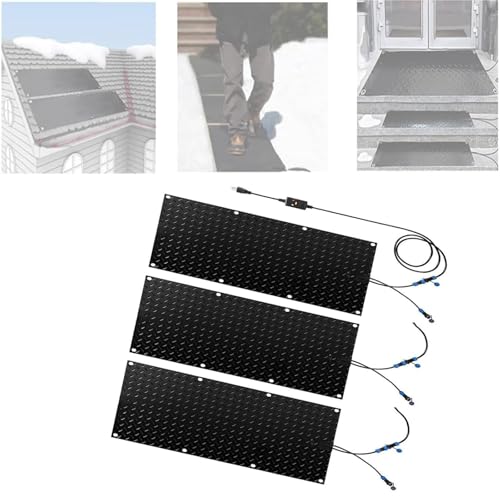 SASAS Premium-Schneeschmelzmatten – rutschfeste, wasserdichte elektrische Matten zur Schneeräumung im Winter, for Treppen, Türen und Gehwege(30x60cmx3Pcs) von SASAS