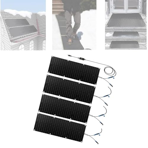 SASAS Premium-Schneeschmelzmatten – rutschfeste, wasserdichte elektrische Matten zur Schneeräumung im Winter, for Treppen, Türen und Gehwege(40x60cmx4Pcs) von SASAS