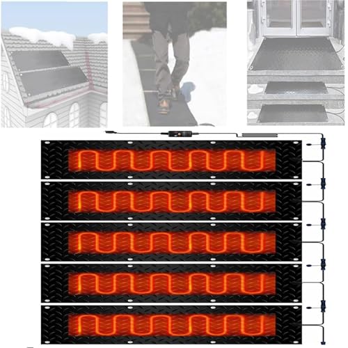 SASAS Schneeschmelzmatten for Außentreppen – Anti-Rutsch-Eisschmelzmatten for Gehwege im Winter – Effiziente Lösung zur Schneeräumung(25.4x76.2cmx5Pcs) von SASAS