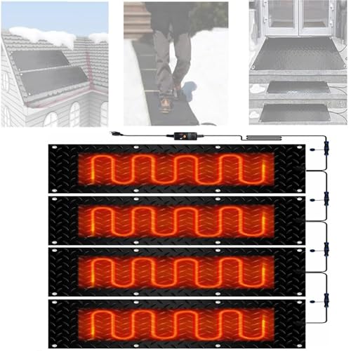 SASAS Schneeschmelzmatten for Außentreppen – Anti-Rutsch-Eisschmelzmatten for Gehwege im Winter – Effiziente Lösung zur Schneeräumung(40x160cmx4Pcs) von SASAS