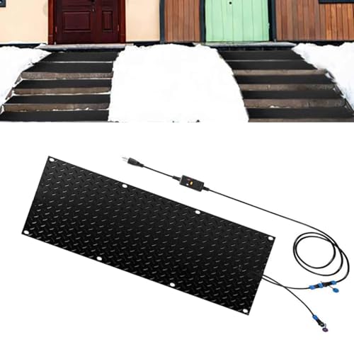 SASAS Schneeschmelzmatten for Treppen – rutschfeste Gummimatte mit Netzkabel – schnelle Schneeschmelzgeschwindigkeit von 2 Zoll/h for den Winter(25.4x76.2cmx1Pcs) von SASAS