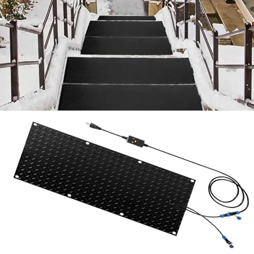 SASAS Schneeschmelzmatten for den Außenbereich mit Netzkabel – rutschfeste Gummipads for Treppen, Gehwege, Einfahrten und Türen(25.4x76.2cmx1Pcs) von SASAS