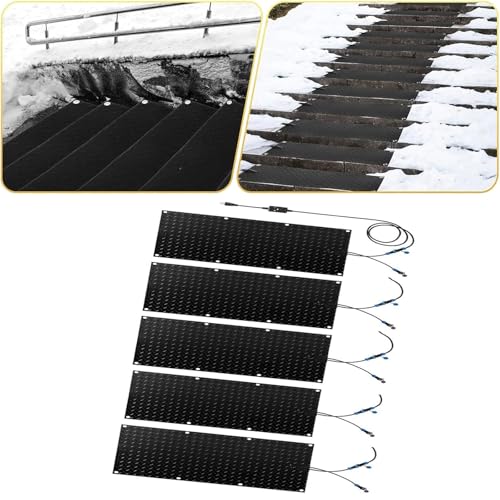 Schneeschmelzmatten for den Außenbereich – rutschfeste Gummimatte for Einfahrten/Treppen/Gehwege – Effiziente Lösung zur Schnee- und Eisentfernung(25.4x76.2cmx5Pcs) von SASAS
