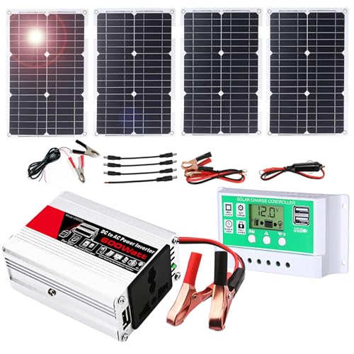 Solarinverter Set 600 Watt außerhalb des Netzes - 18V Monokristalline Panel mit 50A Controller für Wohnmobil-, Vanz- und Bootsversorgungssysteme (100W) von SASAS