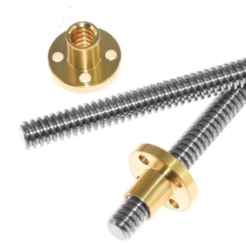 T10-Leitspindel aus Edelstahl 304, Steigung 2 mm, 12 mm Steigung mit Messingmutter for 3D-Drucker und Linearführungen(700mm with Nut) von SASAS
