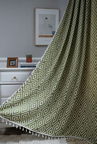 SASIGAYA Boho Vorhänge 132×180 cm Dunkelgrün Gardinen 2er Set Gardinenschals mit Quasten Baumwolle Bestickte Vorhang Blickdicht Geometrische Muster Verdunkelungsvorhänge für Schlafzimmer Wohnzimmer SASIGAYA Boho Vorhänge 132×180 cm Dunkelgrün Gardinen 2er Set Gardinenschals mit Quasten Baumwolle Bestickte Vorhang Blickdicht Geometrische Muster Verdunkelungsvorhänge für Schlafzimmer Wohnzimmer von SASIGAYA