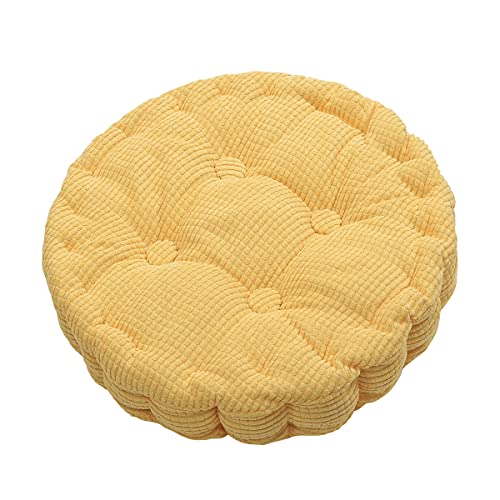 SASIGAYA Dicker Kissen Stuhlkissen Sofakissen Zierkissen Bequemen Sitzkissen für Kinderzimmer Hause Sofa Dekoration Mehrere Farben（Rund，Gelb,45×45cm） von SASIGAYA