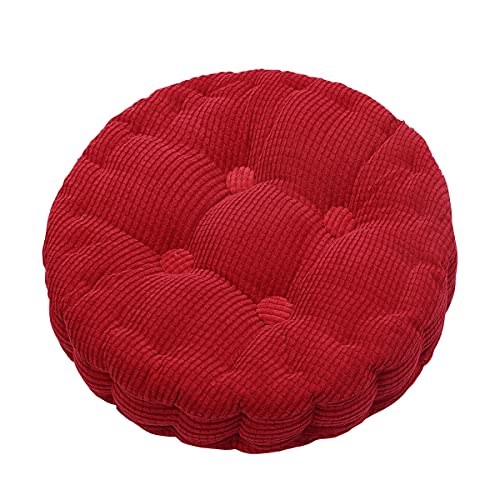 SASIGAYA Dicker Kissen Stuhlkissen Sofakissen Zierkissen Bequemen Sitzkissen für Kinderzimmer Hause Sofa Dekoration Mehrere Farben（Rund，Rot,40×40cm） von SASIGAYA