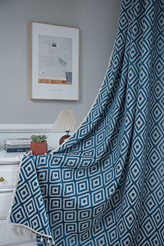 SASIGAYA Gardinen Blau Vorhänge 2er Set Boho Gardinenschals mit Quasten Baumwolle Bestickte Vorhang Blickdicht 160 Lang Geometrische Muster Verdunkelungsvorhänge für Morden Schlafzimmer Wohnzimmer SASIGAYA Gardinen Blau Vorhänge 2er Set Boho Gardinenschals mit Quasten Baumwolle Bestickte Vorhang Blickdicht 160 Lang Geometrische Muster Verdunkelungsvorhänge für Morden Schlafzimmer Wohnzimmer von SASIGAYA