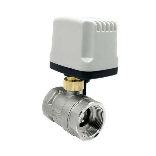 SASJQVMX 1/2" 3/4" 1" 2" 3S Schnellöffnung, normalerweise geschlossen, Edelstahl-Motorventil, 220 V, 12 V, 24 V, 2-Draht-Elektrokugelhahn(1-1/4",220VAC_CR04K) von SASJQVMX