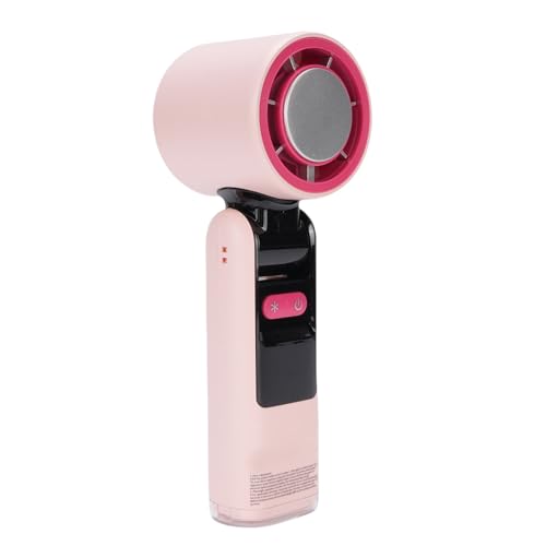 SASKATE Eiskühlung Handheld -Lüfter, Wiederaufladbares LED -Digitaldigalanzeige 100 -Geschwindigkeitsklapper Handturbinenlüfter mit LED -Licht, für die Reise Im Freien Im Freien (Rosa) von SASKATE