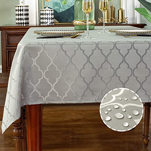Jacquard-Tischdecke, rechteckig, wasserabweisend und knitterfrei, Polyester-Tischdecke mit eleganten Mustern für rechteckige Tische, Esszimmer und Küche, Tischdekoration von SASTYBALE