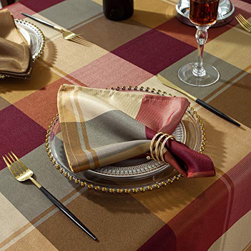 SASTYBALE Karierte Stoffservietten, 50,8 x 50,8 cm, 4 Stück, waschbar, bequem für Restaurant, Familienessen, Hochzeiten, Partys und Bankette (quadratisch, 50,8 x 50,8 cm, rot) von SASTYBALE