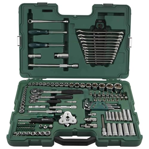 SATA 1/4', 3/8' & 1/2' 6-kant Steckschlüssel & Ringmaulschlüssel Set, 124 Tlg. ST09014SJ (124 Satz Ratsche Ölfilterschlüssel Zoll) Antrieb: 1/4, 1/2, 3/8 '/Arbeitsbereich: Metrisch SATA 1/4', 3/8' & 1/2' 6-kant Steckschlüssel & Ringmaulschlüssel Set, 124 Tlg. ST09014SJ (124 Satz Ratsche Ölfilterschlüssel Zoll) Antrieb: 1/4, 1/2, 3/8 '/Arbeitsbereich: Metrisch von SATA