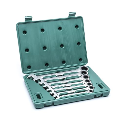 SATA ST09023SJ Ratschen Ringmaulschlüssel, Gabelringschlüssel, Gabelschlüssel, Schraubenschlüssel Set 5/16"/7,937 mm - 3/4"/19,05 mm, 7 Tlg. von SATA