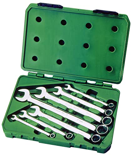 SATA ST09030 Ringmaulschlüssel, Gabelringschlüssel, Gabelschlüssel, Schraubenschlüssel Set metrisch 8-21 mm poliert aus CR-V-Stahl in praktischer Roll-Tasche 7 Tlg. von SATA