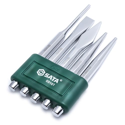 SATA ST09161SJ Stanz und Meißel Set, mit Chrom Finish aus CR V Stahlkonstruktion von SATA
