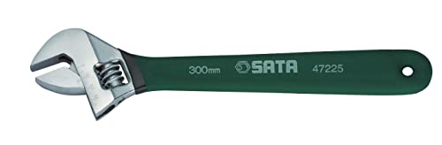SATA ST47226SC Rollgabelschlüssel, Einmaulschlüssel, Englender, Schraubenschlüssel verstellbar 15"/375 mm, aus Chrom-Vanadium Stahl mit Messskala und Tauchgriff von SATA