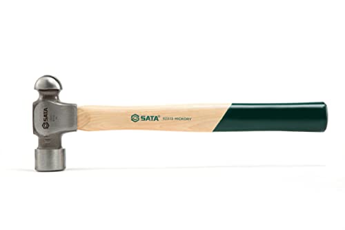 SATA ST92312SC Schlosserhammer, Vorschlaghammer, Stahlhammer und Ingenieurhammer, Englische Form mit Hickory Holzstiel 450 g (16 oz) von SATA