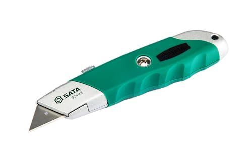 SATA ST93443SC Einziehbares Universalmesser extra scharf aus Vollmetall mit rutschfestem 2 Komponenten Griff von SATA