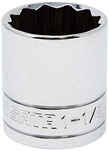 SATA Steckschl. Einsatz 12kt DIN 3124, 1.1/8', 1/2' Standard Länge, 1.1/8 Zoll ST13514SC (Steckschlüssel Steckschlüsseleinsatz Zöllig Nüsse), Chrom-Vanadium Stahl von SATA