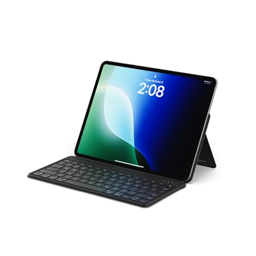 SATECHI OntheGo Bluetooth Tastatur mit verstellbarem Ständer, Verbindung mit bis zu 3 Geräten, USB-C wiederaufladbarer Akku, kompakte und tragbare Tastatur für iPad und Tablet US QWERTY - Schwarz SATECHI OntheGo Bluetooth Tastatur mit verstellbarem Ständer, Verbindung mit bis zu 3 Geräten, USB-C wiederaufladbarer Akku, kompakte und tragbare Tastatur für iPad und Tablet US QWERTY - Schwarz von SATECHI