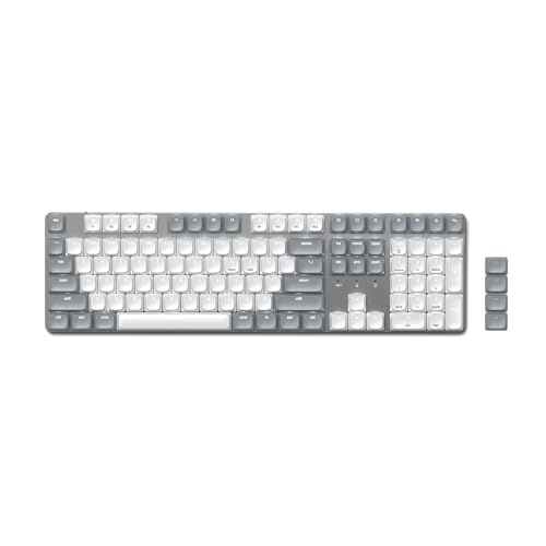 SATECHI SM3 Mechanische Tastatur für Mac und Windows – 108 Tasten, mit weißer LED-Hintergrundbeleuchtung, kabelgebunden und per Bluetooth für Mac und Windows – Hellgrau/Weiß - US eng. Layout QWERTY SATECHI SM3 Mechanische Tastatur für Mac und Windows – 108 Tasten, mit weißer LED-Hintergrundbeleuchtung, kabelgebunden und per Bluetooth für Mac und Windows – Hellgrau/Weiß - US eng. Layout QWERTY von SATECHI