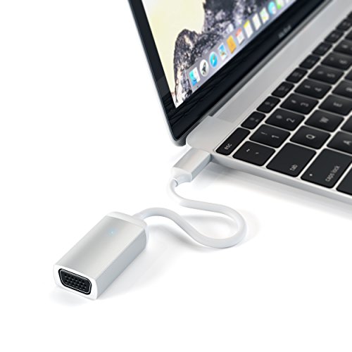 SATECHI USB-C auf VGA Kabeladapter, 1080p@60Hz, für M2/M1 MacBook Pro, Air, M2/M1 iPad Pro, Air, M2 Mac mini, iMac M1 (Silber) von SATECHI