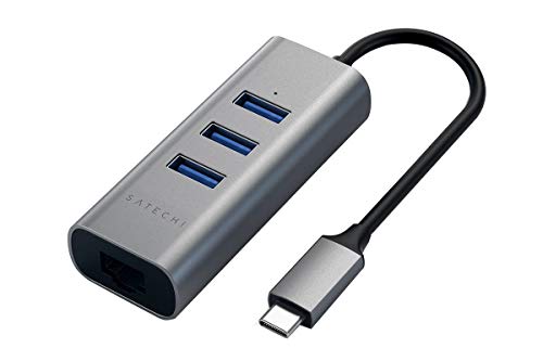 SATECHI USB-C-Hub-Adapter mit 3 USB-A 3.0-Anschlüssen und Ethernet für MacBook Air & Pro M4, iPad, iPhone 17, 16, 15, Surface, ThinkPad – Space Grey SATECHI USB-C-Hub-Adapter mit 3 USB-A 3.0-Anschlüssen und Ethernet für MacBook Air & Pro M4, iPad, iPhone 17, 16, 15, Surface, ThinkPad – Space Grey von SATECHI
