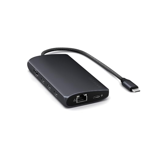 SATECHI USB-C Multiport Adapter V3, 8-in-1 USB-C Dongle mit 8K HDMI, 85W USB-C PD, 4 USB-C Datenports, Ethernet, SD-Kartenleser für Mac, Windows, Mitternacht SATECHI USB-C Multiport Adapter V3, 8-in-1 USB-C Dongle mit 8K HDMI, 85W USB-C PD, 4 USB-C Datenports, Ethernet, SD-Kartenleser für Mac, Windows, Mitternacht von SATECHI