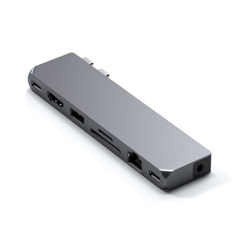 SATECHI USB-C Hub Pro Max, 8-in-1 Adapter USB4 40Gbps, 96W Power Delivery, HDMI 4K@60Hz, USB-C/USB-A 5Gbps, SD/MicroSD-Kartenleser, Ethernet, 3.5mm Audio, für MacBook Pro/Air M1 M2 M3 M4 (Space Grau) SATECHI USB-C Hub Pro Max, 8-in-1 Adapter USB4 40Gbps, 96W Power Delivery, HDMI 4K@60Hz, USB-C/USB-A 5Gbps, SD/MicroSD-Kartenleser, Ethernet, 3.5mm Audio, für MacBook Pro/Air M1 M2 M3 M4 (Space Grau) von SATECHI
