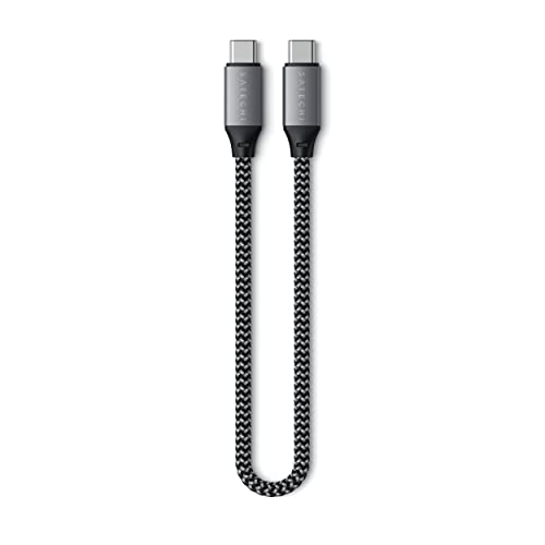 SATECHI USB-C auf USB-C Kabel, USB4 Kabel mit 100W Leistungsübertragung, bis zu 8K bei 60Hz, 40Gbps Datenübertragung, für MacBook, iPhone 16/15, iPad und mehr - (25cm) von SATECHI
