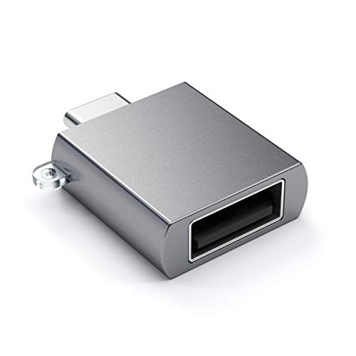 Satechi Typ C (Stecker) auf USB 3.0 (Buchse) Hochgeschwindigkeits Adapter/Konverter/Anschlusskompatibel mit 2016/17 MacBook Pro, 2015/16/17 MacBook, Chromebook und andere USB-C Geräte (Space Grau) von SATECHI