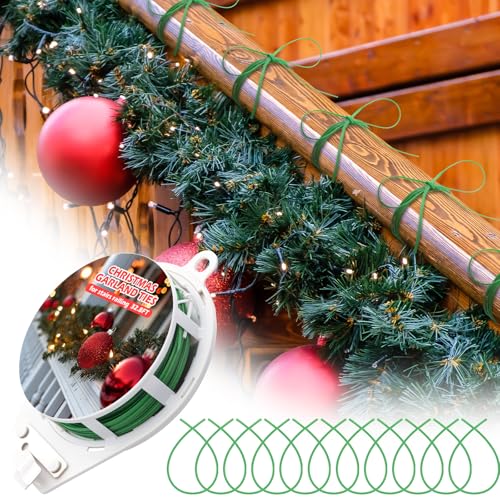 SATINIOR 10.0 m Weihnachtsgirlande Krawatten mit Cutter Twist Krawatten mit starkem Innendraht Flexible Wiederverwendbare Kränze Twist Tie für Treppengeländer Dekoration, Weihnachtssocken Fixierung von SATINIOR