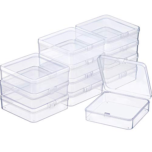 SATINIOR Satinor Aufbewahrungsbox für Perlen, aus Kunststoff, transparent, mit Scharnierdeckel, für Perlen und mehr von SATINIOR