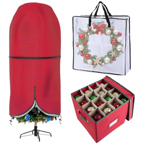 SATINIOR 6 Stück Weihnachts-Aufbewahrungstasche, 152 cm, aufrecht, für Weihnachtsbaumschmuck, Aufbewahrungsbox, Weihnachtskranz, Behälter, künstlicher Baumständer mit verstellbaren Trägern, Kordelzug SATINIOR 6 Stück Weihnachts-Aufbewahrungstasche, 152 cm, aufrecht, für Weihnachtsbaumschmuck, Aufbewahrungsbox, Weihnachtskranz, Behälter, künstlicher Baumständer mit verstellbaren Trägern, Kordelzug von SATINIOR
