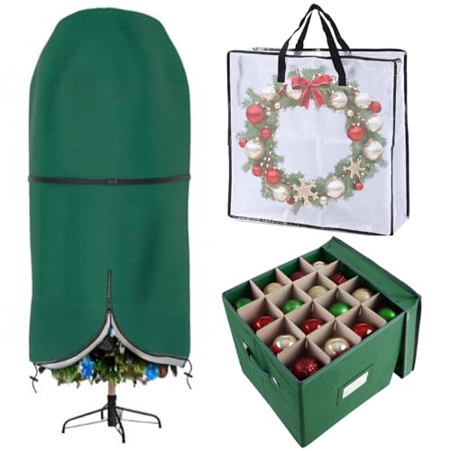 SATINIOR 6 Stück Weihnachts-Aufbewahrungstasche, 2,7 m, aufrecht, Weihnachtsbaumtasche, Weihnachtsdekoration, Aufbewahrungsbox, Weihnachtskranz, Behälter, künstlicher Baumständer mit verstellbaren SATINIOR 6 Stück Weihnachts-Aufbewahrungstasche, 2,7 m, aufrecht, Weihnachtsbaumtasche, Weihnachtsdekoration, Aufbewahrungsbox, Weihnachtskranz, Behälter, künstlicher Baumständer mit verstellbaren von SATINIOR