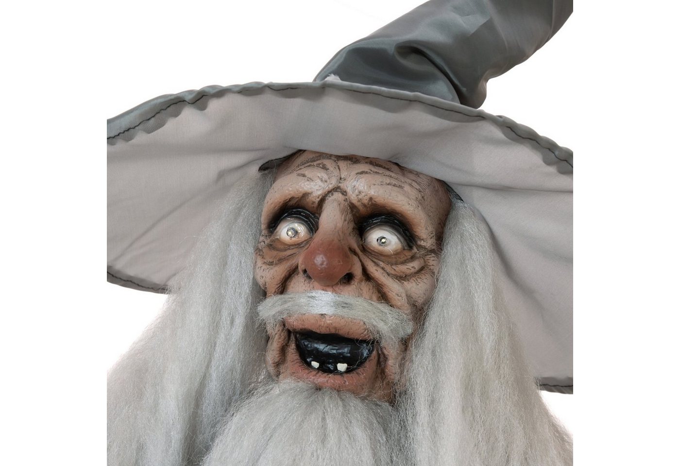 SATISFIRE Dekofigur Halloween Figur Zauberer, animiert 190cm - Bewegung, Licht, Geräusche von SATISFIRE