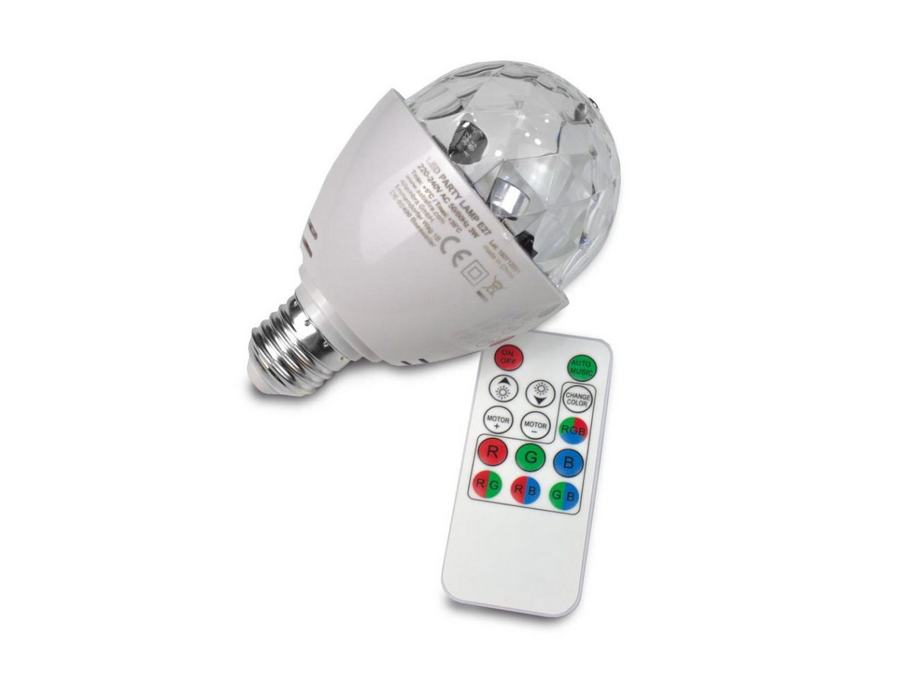 SATISFIRE Discolicht PARTY LAMP E27 Fassung raumfüllender LED Partyeffekt Fernbedienung, LED Classic SATISFIRE Discolicht PARTY LAMP E27 Fassung raumfüllender LED Partyeffekt Fernbedienung, LED Classic von SATISFIRE