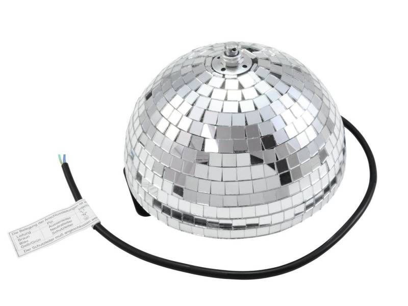 SATISFIRE Discolicht Spiegelkugel halb 20cm Discokugel Spiegel-Halbkugel mit Motor silber von SATISFIRE
