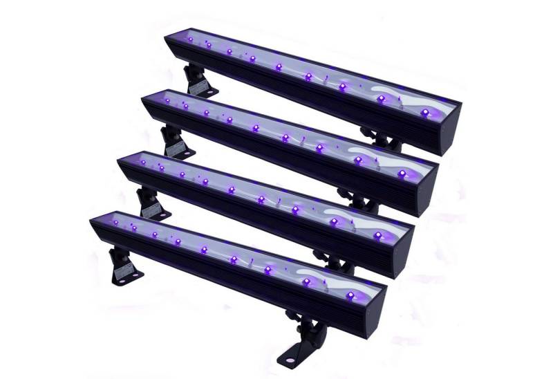SATISFIRE Discolicht UV50LED BAR 9x3W Schwarzlicht UV LED Bar 50cm schwenkbar 4er Set von SATISFIRE