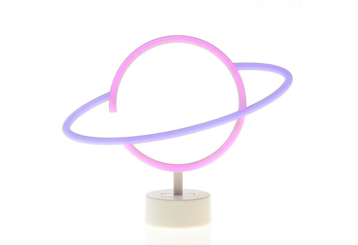 SATISFIRE LED Dekolicht LED Neonlicht Planet Saturn Neonschild Leuchtfigur Batterie USB 30cm, LED Classic, mehrfarbig / bunt von SATISFIRE