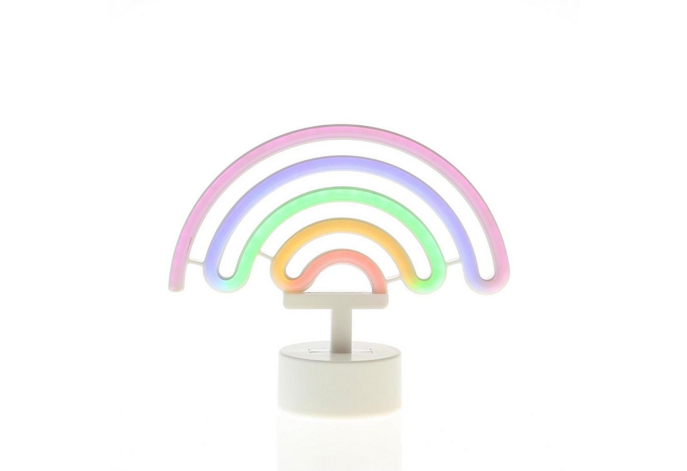 SATISFIRE LED Dekolicht LED Neonlicht Regenbogen Neonschild Leuchtfigur USB Batterie 19cm bunt, LED Classic, mehrfarbig / bunt von SATISFIRE
