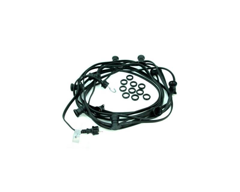 SATISFIRE Lichterkette ILLU Party Biergarten Außenlichterkette 5m schwarz 5x E27 Fassung, 5-flammig von SATISFIRE