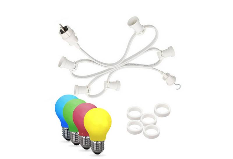 SATISFIRE LED-Lichterkette Illu- Party Garten Außenlichterkette 20m 40 bunte LED Tropfenlampen, 40-flammig von SATISFIRE