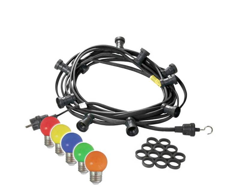 SATISFIRE LED-Lichterkette Illu- Party Garten Außenlichterkette 5 bunte LED Kugellampen 5m, 5-flammig SATISFIRE LED-Lichterkette Illu- Party Garten Außenlichterkette 5 bunte LED Kugellampen 5m, 5-flammig von SATISFIRE