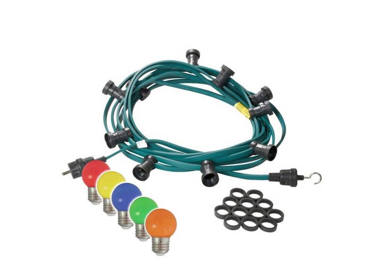 SATISFIRE LED-Lichterkette Illu- Party Garten Außenlichterkette 5m grün 10 bunte LED Kugellampen, 10-flammig SATISFIRE LED-Lichterkette Illu- Party Garten Außenlichterkette 5m grün 10 bunte LED Kugellampen, 10-flammig von SATISFIRE