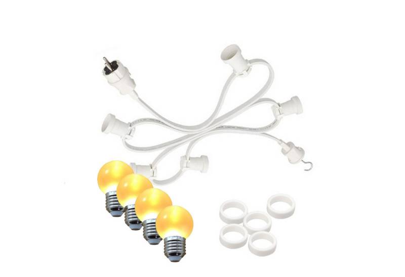 SATISFIRE LED-Lichterkette Illu- Party Garten Außenlichterkette 10m 20 ultra-warmweiße LED Kugeln, 20-flammig von SATISFIRE