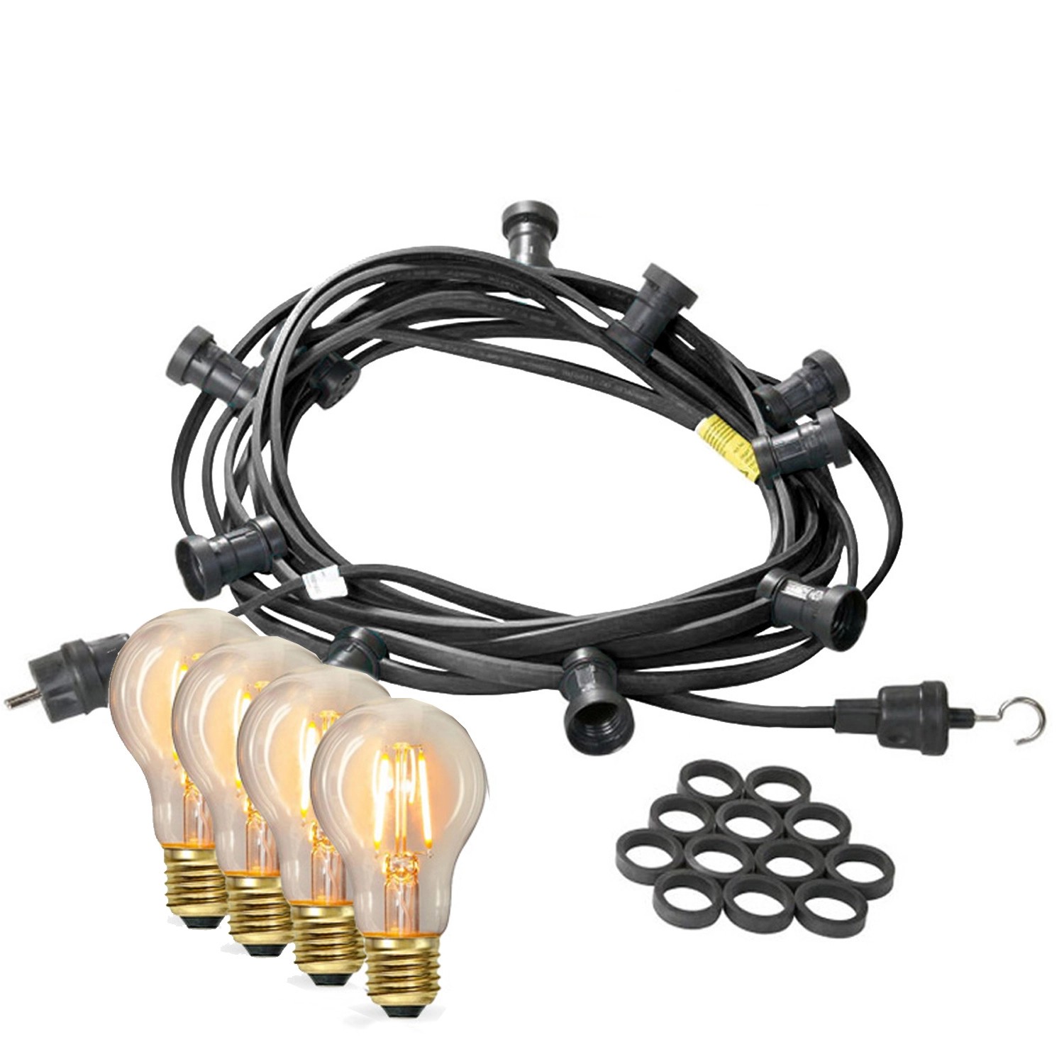 Satisfire Illu- Partylichterkette 10m Schwarz Biergarten Terrasse 30x Filament Glühbirne Satisfire Illu- Partylichterkette 10m Schwarz Biergarten Terrasse 30x Filament Glühbirne von SATISFIRE